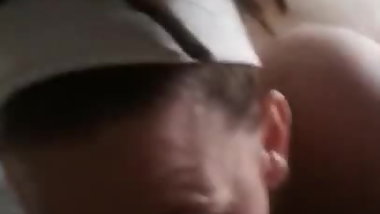 Hotel room lesbian eating pussy