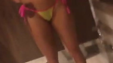 Amateur lesbian drinking piss in public bathroom