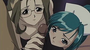 Lesbian teens make a threesome with a doctor