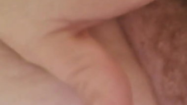 Fondling herself before shower