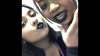 bi-racial lesbian goth teens peck whilst praising daddy Lewis