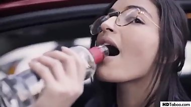 2 beautiful lesbians eating pussy in the woods.